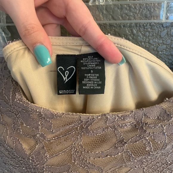 Windsor One Shoulder Long Sleeve Lace Bodycon Mini Dress - Picture 3 of 5